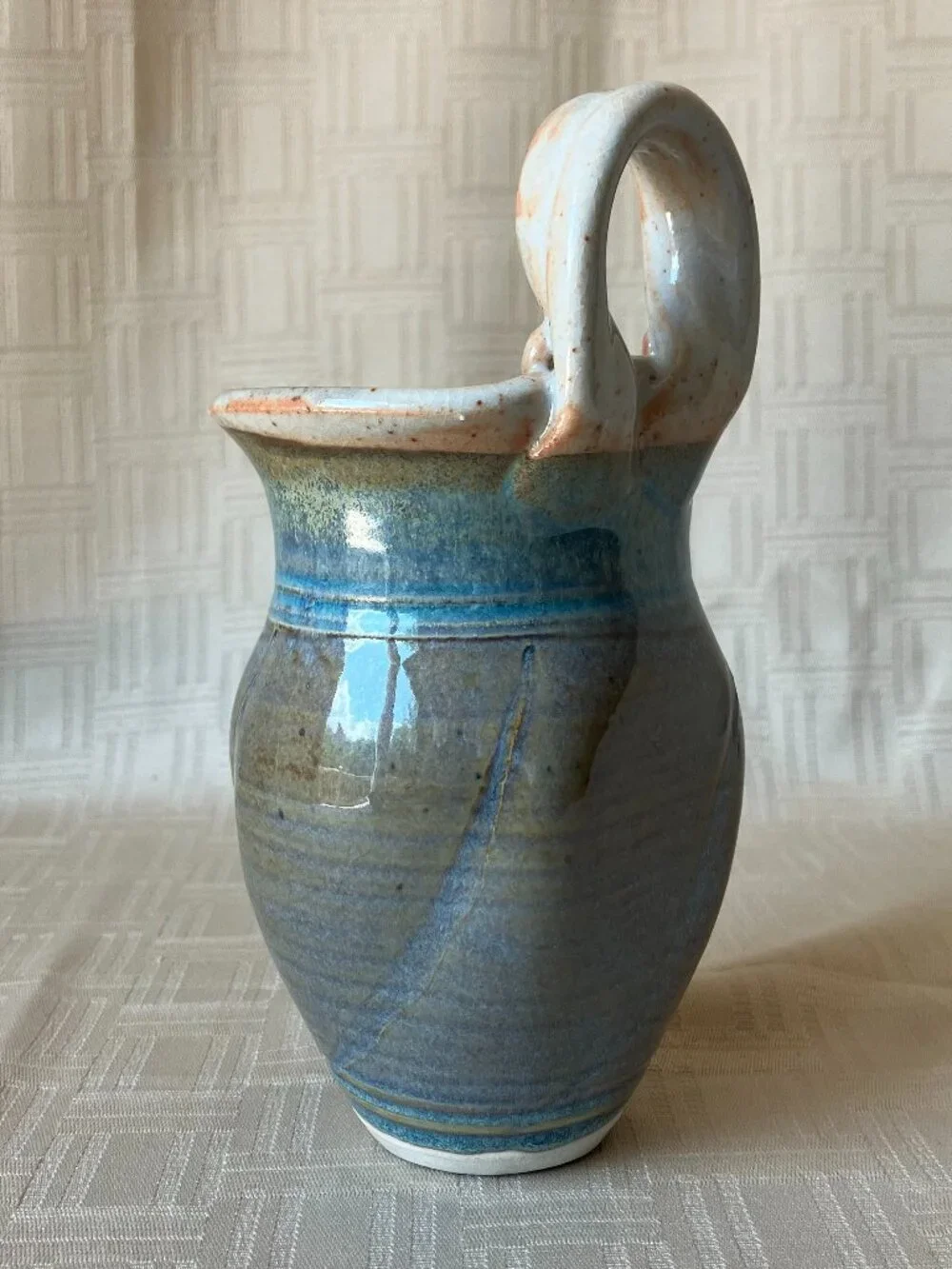 Studio Pottery Wall Pocket Vase / Herb Cuttings Pot; Lorraine Dilmore Stoneware